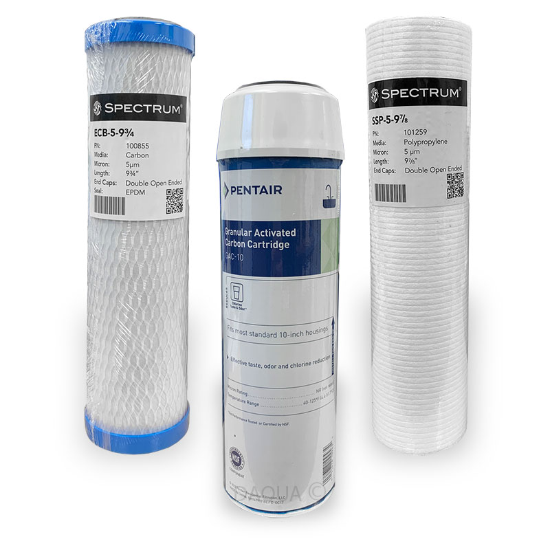 Spectrum Carbon and Sediment Filters and Pentair GAC-10 Filter